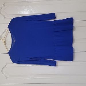 Women's royal blue petite peplum top